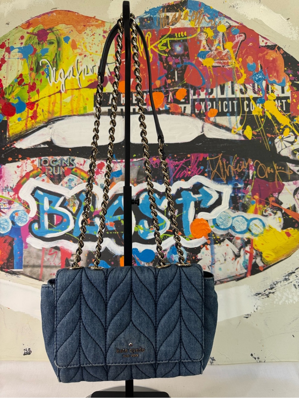 Kate Spade Mini Emelyn Quilted Denim Crossbody Bag - Picture 17 of 17